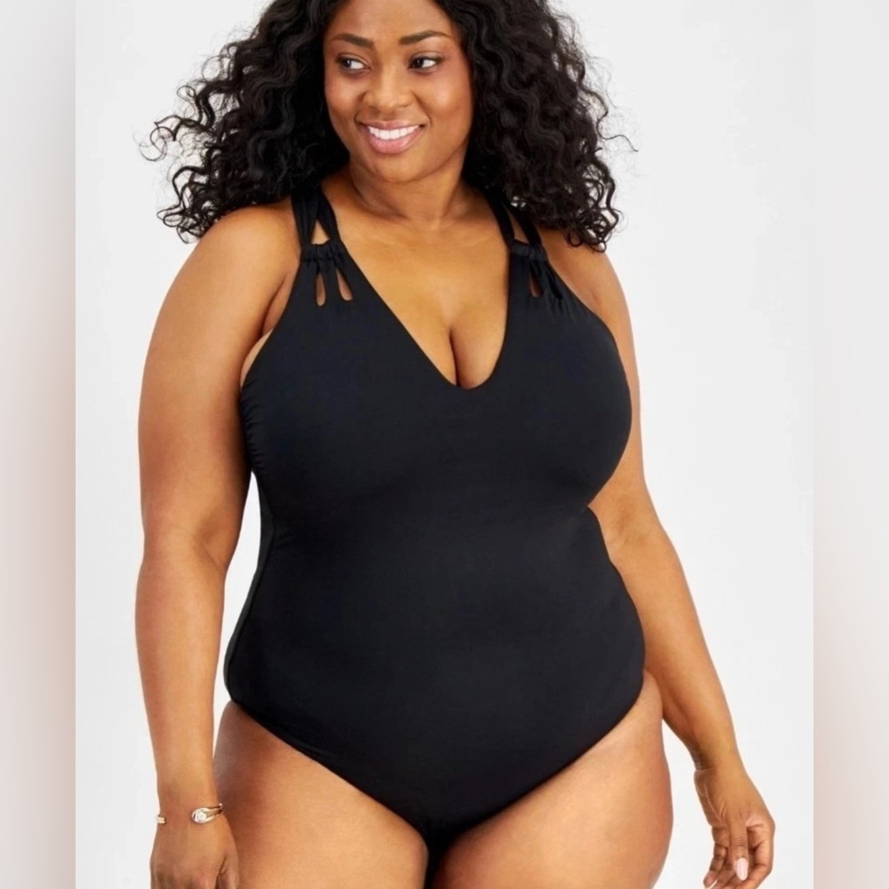 Becca Etc Rebecca Virtue Color Code Strappy One-Piece Swimsuit Size 2X 20-22